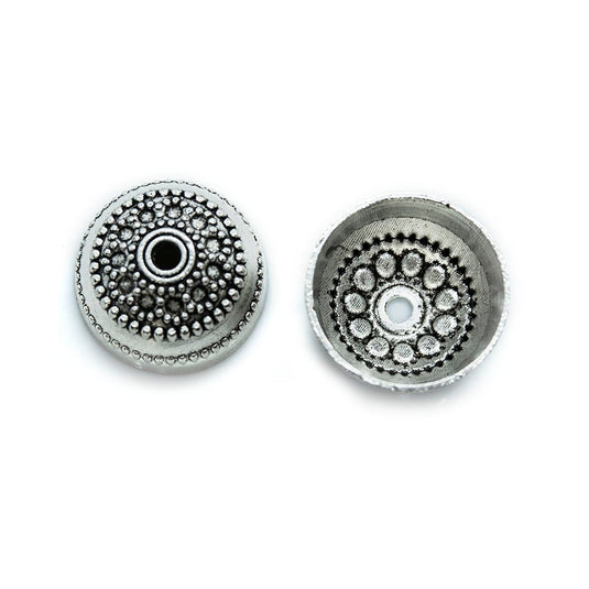 Domed Bead Caps 15mm x 9mm Tibetan Silver - Affordable Jewellery Supplies