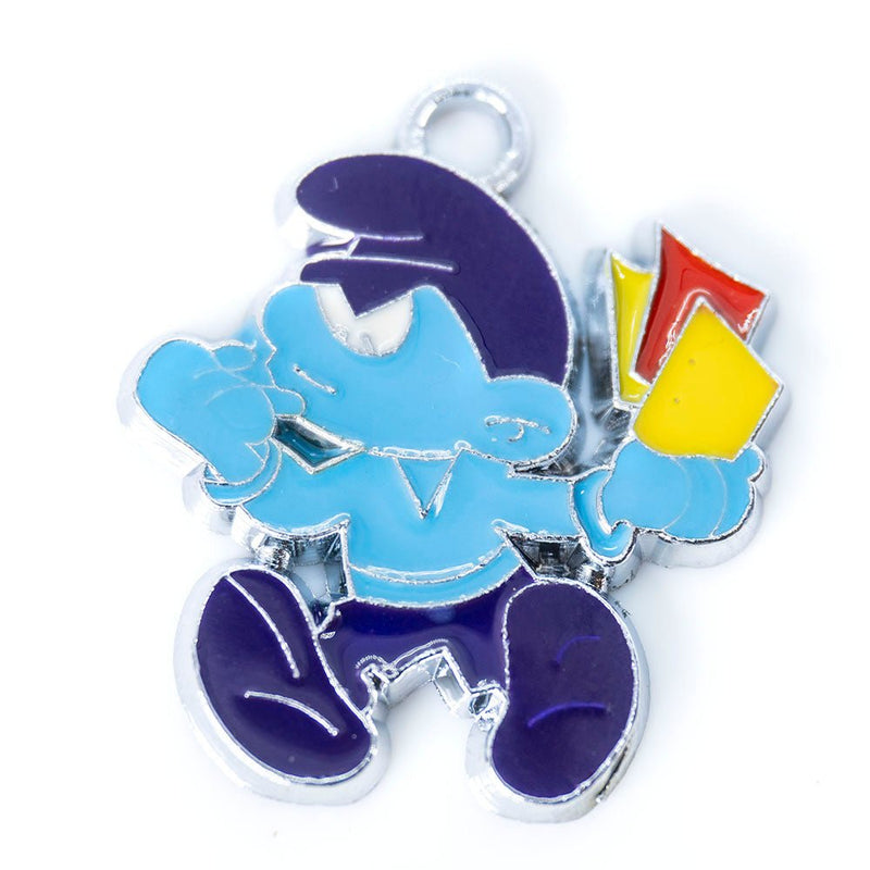 Load image into Gallery viewer, Smurf Enamel Pendant 35mm C - Affordable Jewellery Supplies
