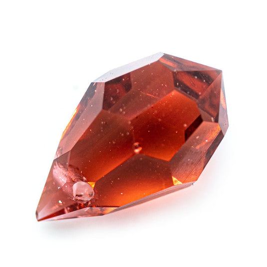 Czech Glass Faceted Drop 10mm x 6mm Hot Pink - Affordable Jewellery Supplies