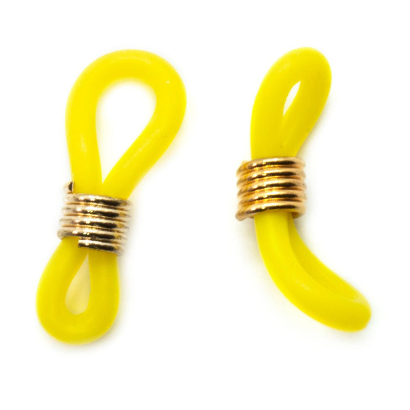 Load image into Gallery viewer, Eyeglass Rubber Connectors 20mm x 7mm Yellow - Affordable Jewellery Supplies
