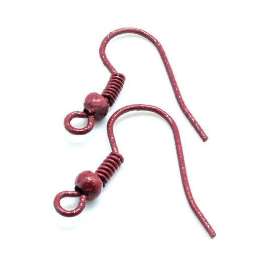 Coloured Earhooks 18mm Red - Affordable Jewellery Supplies