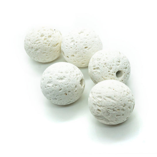 Synthetic Lava Rock Beads 10mm White - Affordable Jewellery Supplies