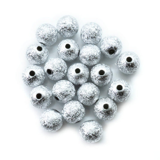 Acrylic Stardust Bead 8mm Silver - Affordable Jewellery Supplies