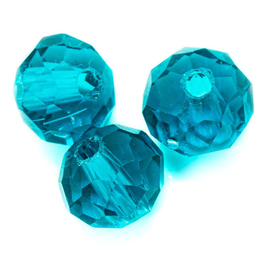 Austrian Crystal Faceted Rondelle 8mm x 6mm Medium Sea Green - Affordable Jewellery Supplies