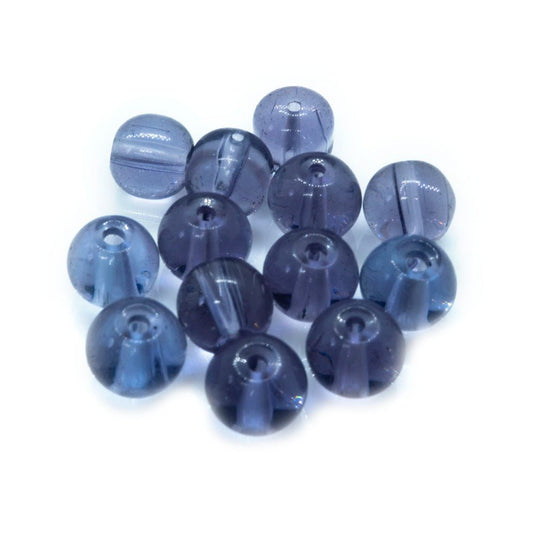 Crystal Glass Smooth Round Beads 6mm Purple - Affordable Jewellery Supplies