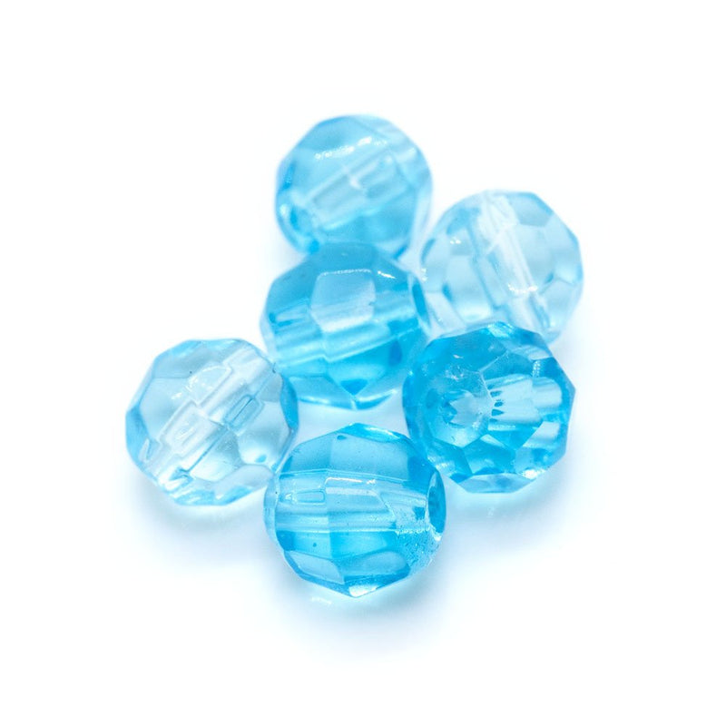 Load image into Gallery viewer, Crystal Glass Faceted Round 6mm Aquamarine - Affordable Jewellery Supplies

