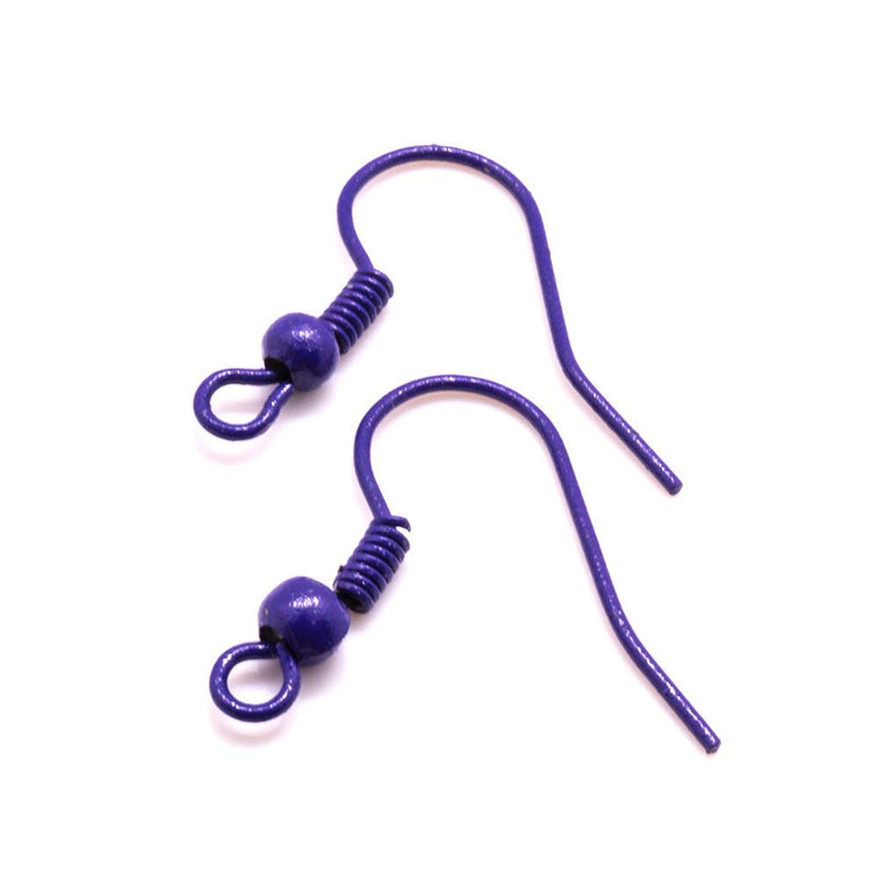 Load image into Gallery viewer, Coloured Earhooks 18mm Dark lilac - Affordable Jewellery Supplies
