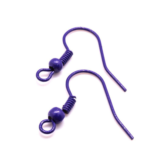 Coloured Earhooks 18mm Dark lilac - Affordable Jewellery Supplies
