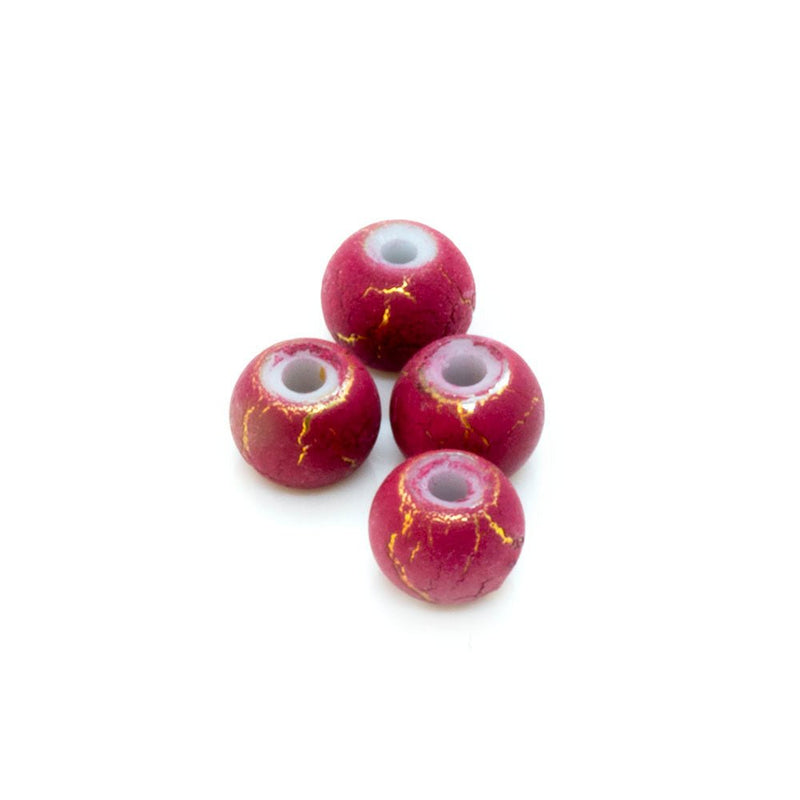 Load image into Gallery viewer, Gold Desert Sun Beads 6mm Dark pink - Affordable Jewellery Supplies
