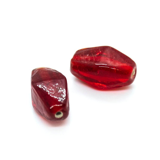 Indian Glass Lampwork Diamond 20mm x 12mm Red - Affordable Jewellery Supplies