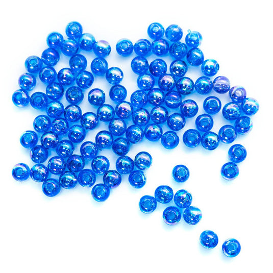 Eco-Friendly Transparent Beads 4mm Cobalt - Affordable Jewellery Supplies
