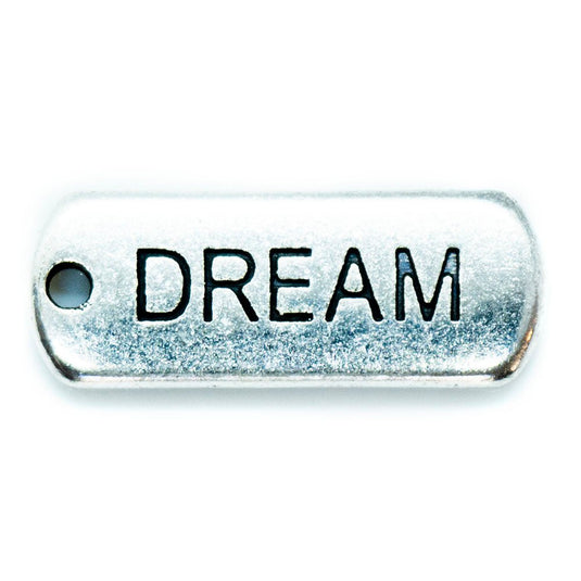 Inspirational Message Pendant 21mm x 8mm x 2mm Dream - Affordable Jewellery Supplies