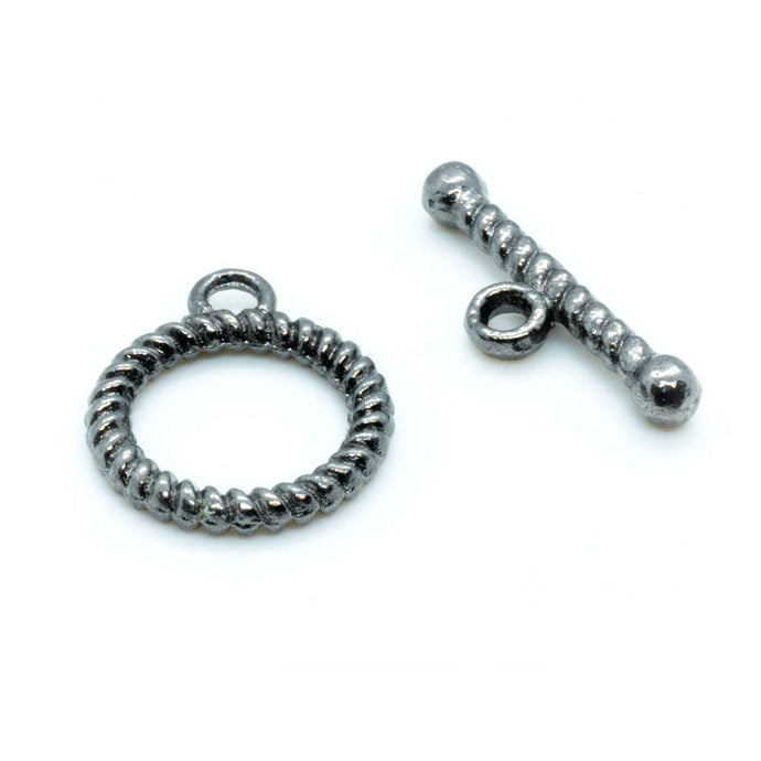 Toggle Clasp Twisted 18mm Black - Affordable Jewellery Supplies