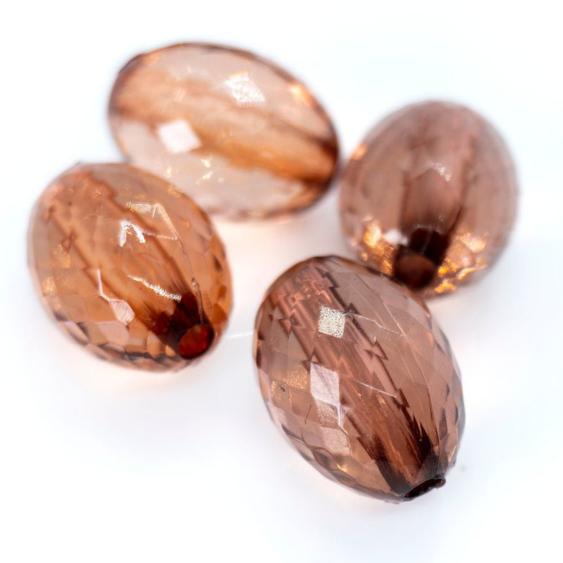 Load image into Gallery viewer, Acrylic Faceted Oval 16mm x 11mm Rust - Affordable Jewellery Supplies
