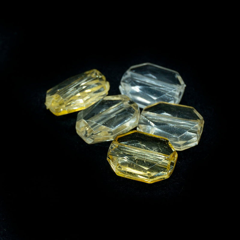 Load image into Gallery viewer, Acrylic Transparent Faceted Rectangle 10mm x 12mm Lemon leaf - Affordable Jewellery Supplies
