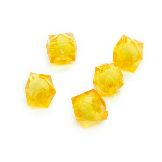 Bead in Bead Faceted Cube 8mm Orange - Affordable Jewellery Supplies