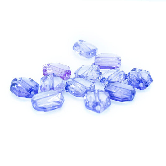 Acrylic Transparent Faceted Rectangle 10mm x 12mm Light purple - Affordable Jewellery Supplies