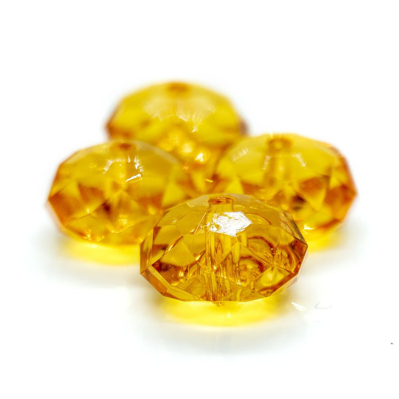 Load image into Gallery viewer, Acrylic Faceted Rondelle 12mm x 7mm Orange - Affordable Jewellery Supplies
