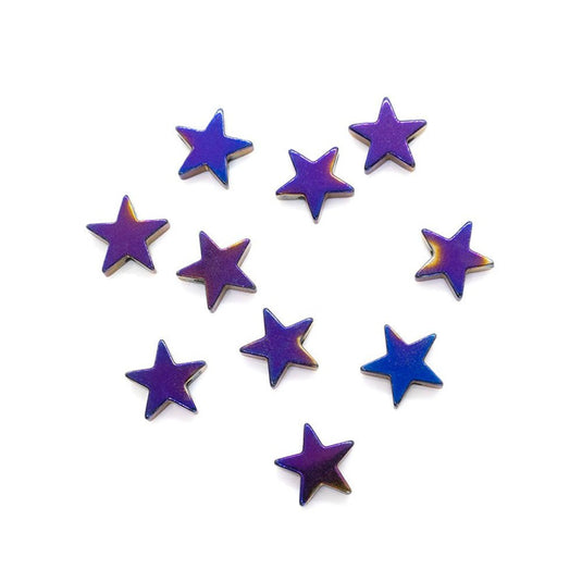 Electroplate Synthetic Hematite Star Bead 8mm Purple Plated - Affordable Jewellery Supplies