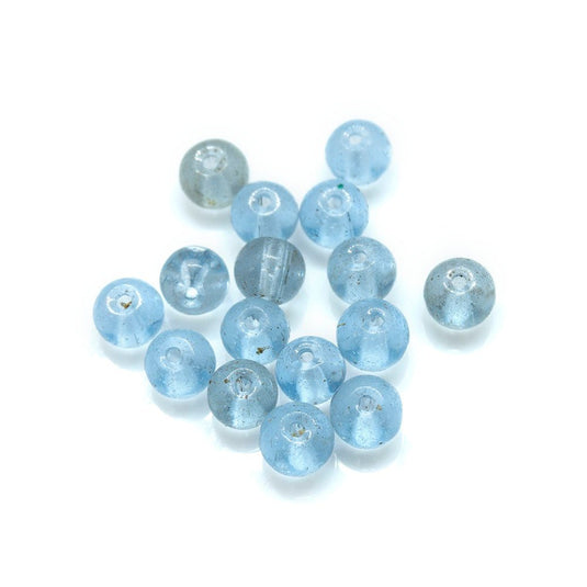 Czech Glass Druk Round 4mm Transparent Blue - Affordable Jewellery Supplies