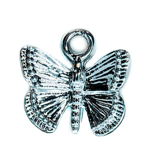 Alloy Butterfly Charm 12mm x 12.5mm x 3 mm Platinum - Affordable Jewellery Supplies