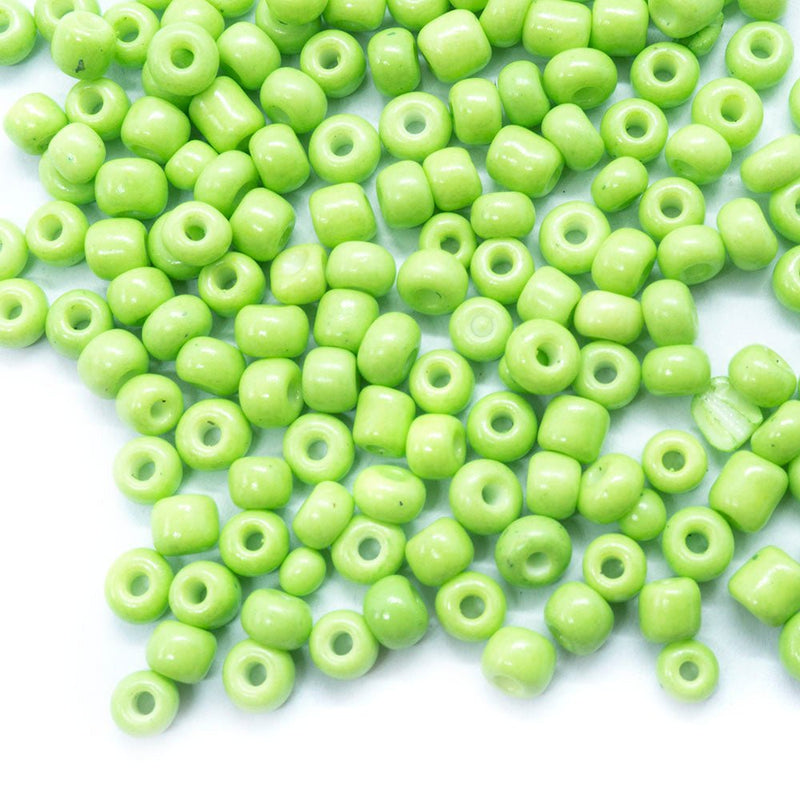 Load image into Gallery viewer, Baking Glass Seed Beads 6/0 4-5mm x3-4mm Lime - Affordable Jewellery Supplies
