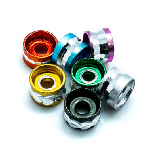 Aluminium Tube 6mm x 4mm Mixed colours - Affordable Jewellery Supplies