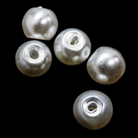 Pearlised Glass Pearl 3mm White - Affordable Jewellery Supplies