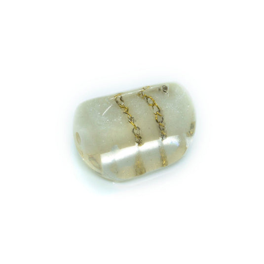 Resin Chain Bead 27mm x 18mm White - Affordable Jewellery Supplies