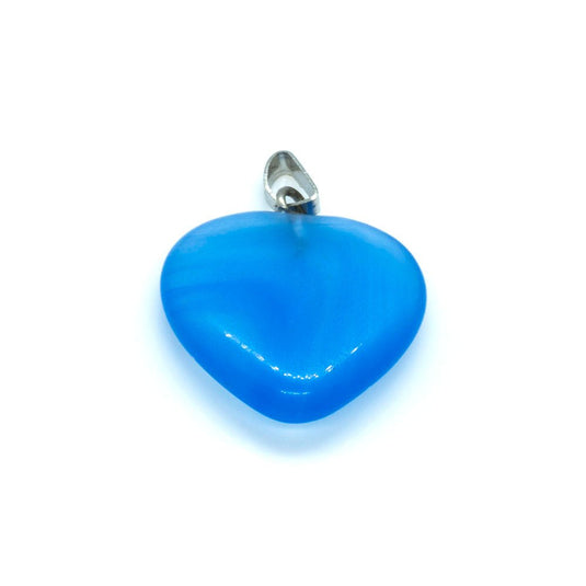 Gemstone Heart Pendant 22mm x 19mm x 4mm Blue - Affordable Jewellery Supplies