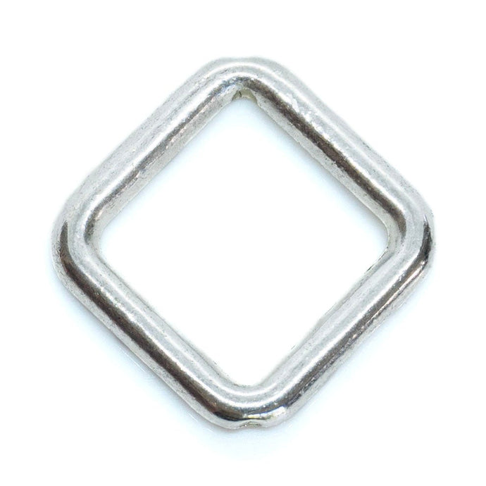 Diamond Tube Bead Frame 21mm x 21mm x 2mm Silver - Affordable Jewellery Supplies