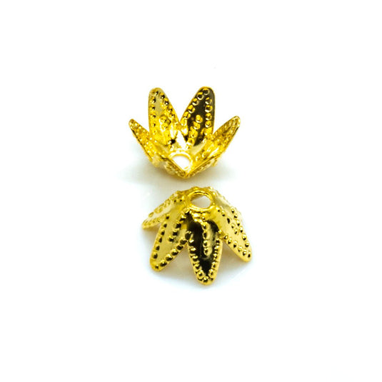 Bead Caps 6 point star 7mm Gold plated - Affordable Jewellery Supplies