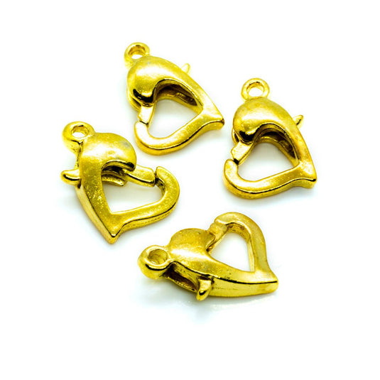 Heart Clasp 12mm Gold plated - Affordable Jewellery Supplies