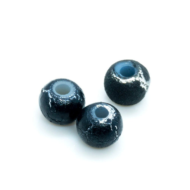 Load image into Gallery viewer, Silver Desert Sun Beads 4mm Black - Affordable Jewellery Supplies
