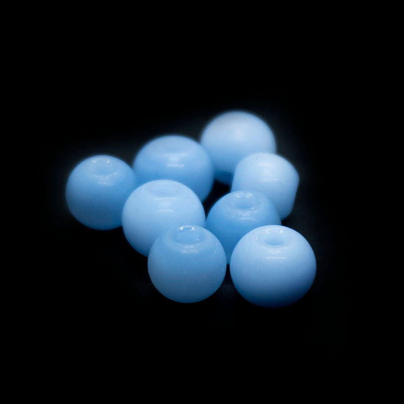 Load image into Gallery viewer, Cats Eye (Fibre Optic Glass) Round 4mm - 6mm Pale Blue - Affordable Jewellery Supplies
