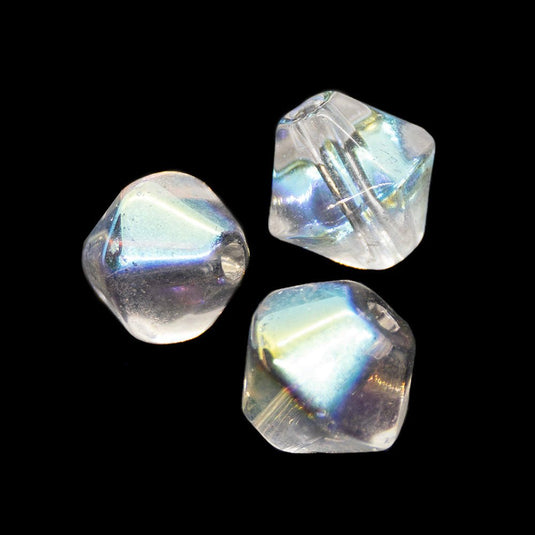 Crystal Glass Bicone 6mm Crystal AB - Affordable Jewellery Supplies