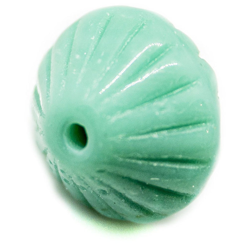 Load image into Gallery viewer, Czech Glass Antique Rondelle 9mm Green Turquoise - Affordable Jewellery Supplies
