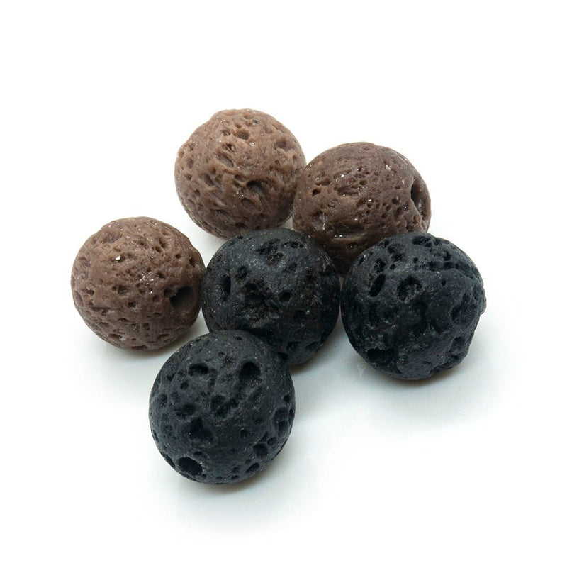 Load image into Gallery viewer, Lava Rock Beads 8mm Black - Affordable Jewellery Supplies
