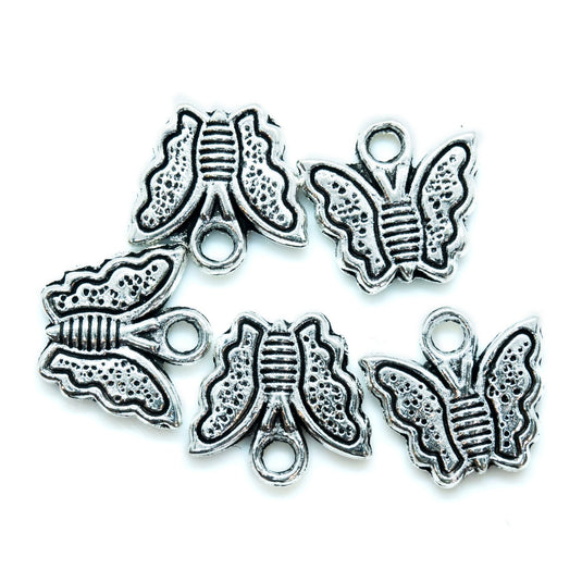 Tibetan Style Butterfly Charm 12mm x 12.5mm x 2 mm Antique Silver - Affordable Jewellery Supplies