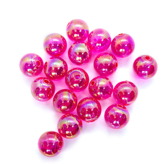 Eco-Friendly Transparent Beads 10mm Fuchsia - Affordable Jewellery Supplies