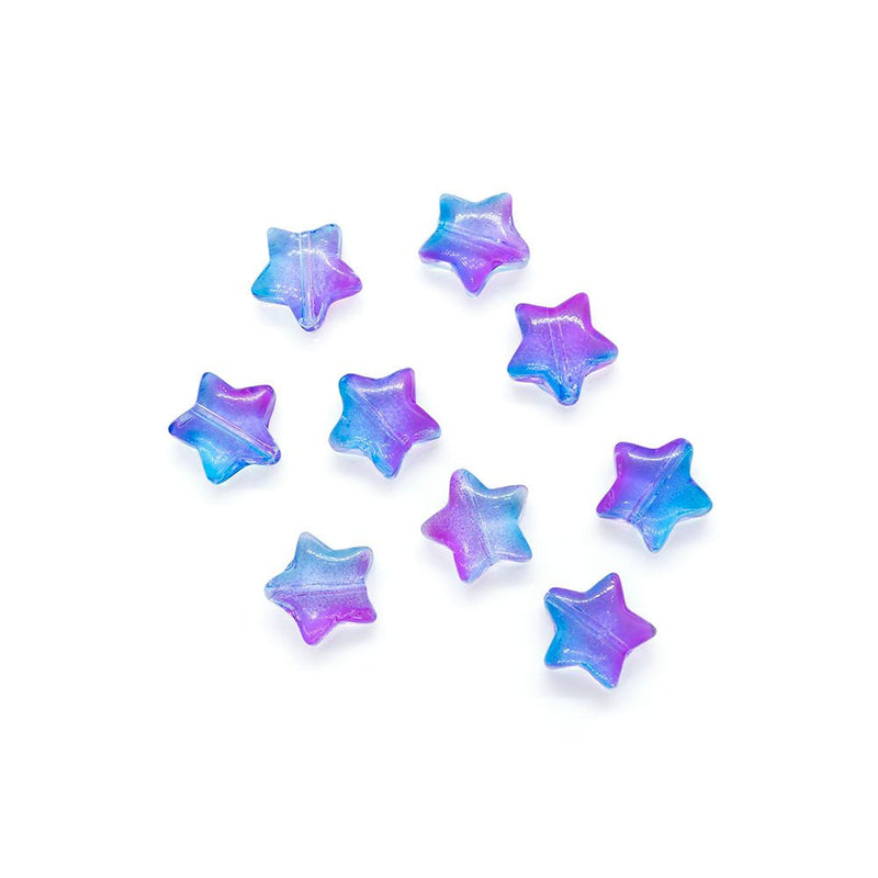 Load image into Gallery viewer, Transparent Glass Star Beads 10mm Lilac - Affordable Jewellery Supplies
