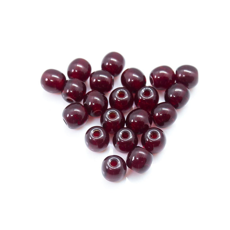 Load image into Gallery viewer, Czech Glass Druk Round 4mm Garnet - Affordable Jewellery Supplies
