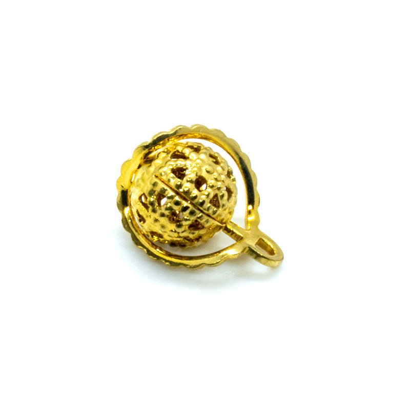 Load image into Gallery viewer, Wrapped Filigree Charm 6mm Gold plated - Affordable Jewellery Supplies
