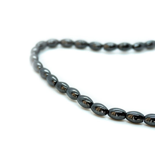 Magnetic Hematite Rice Beads 4mm x 6mm x 40cm length - Affordable Jewellery Supplies