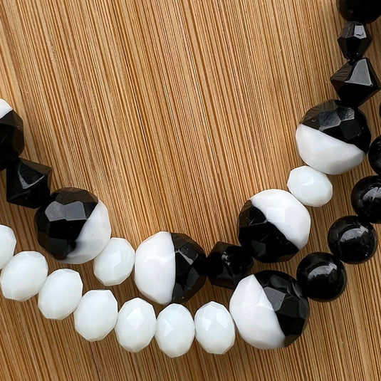 Black and White Necklace Kit Black and White Colour Block - Affordable Jewellery Supplies
