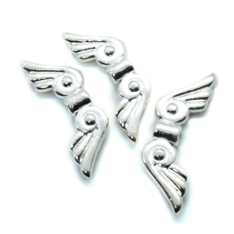 Load image into Gallery viewer, Angel Wings 21mm x 7mm Silver plated - Affordable Jewellery Supplies
