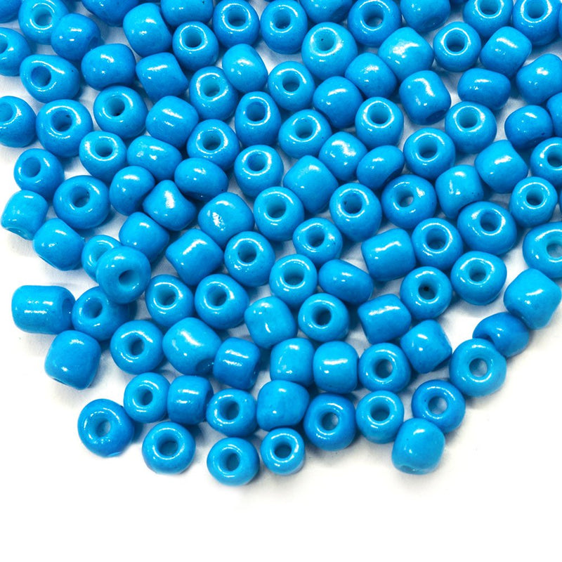 Load image into Gallery viewer, Baking Glass Seed Beads 6/0 4-5mm x3-4mm Dodger Blue - Affordable Jewellery Supplies
