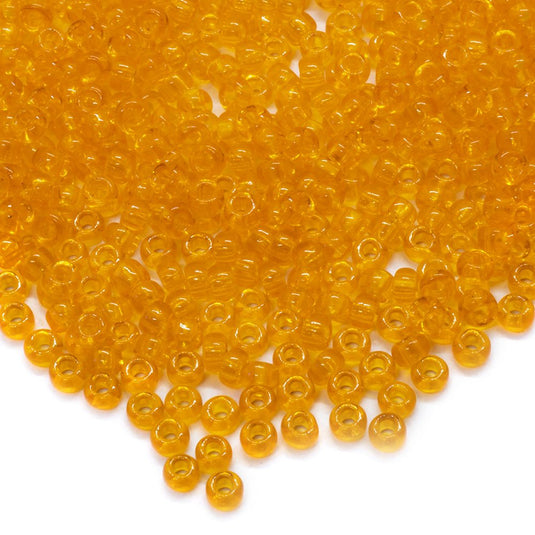 Miyuki Rocailles Round Transparent Seed Beads 11/0 Orange - Affordable Jewellery Supplies