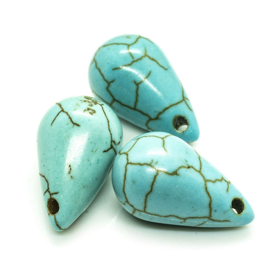 Synthetic Turquoise Round Teardrop 15mm x 8mm Turquoise - Affordable Jewellery Supplies