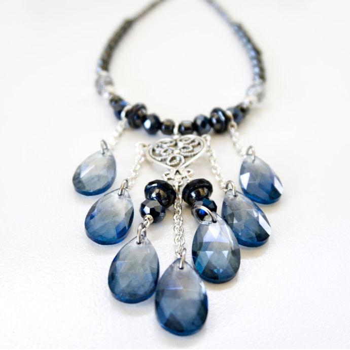 Blue Teardrop Necklace Kit Blue - Affordable Jewellery Supplies